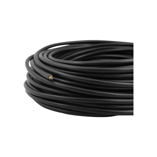 Q-link huishoudkabel 3x1.0 zwart 25 meter.