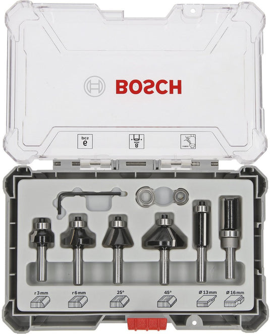 Bosch accessoires 8-delige gemengde freesset - schachtdiameter 8 mm - 2607017469