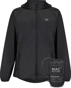 Mac in a sac origin 2 regenjas unisex - zwart - maat xs