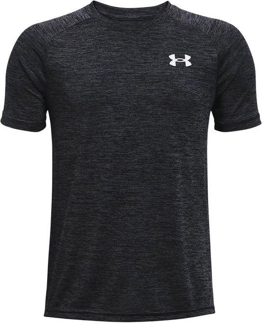 Under armour ua tech 2.0 ss-blk jongens sportshirt - zwart - wit 152