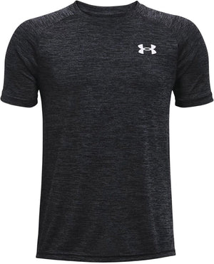 Under armour ua tech 2.0 ss-blk jongens sportshirt - zwart - wit