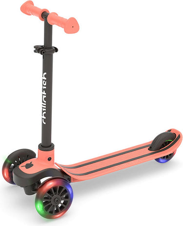 Chillafish kinderstep 3 jaar met drie led wielen - roze - lichtgewicht glow step meisjes met afneembaar stuur en voetrem - aanpasbaar in hoogte - leun-om-te-sturen - extra grip handgrepen - geen batterijen nodig - model scotti glow 3