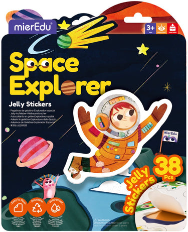 Mieredu jelly stickers - ruimte ontdekkingsreiziger - herbruikbaar - +30 stuks - 3 jaar