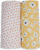 Lulujo - hydrofiele doek - swaddle - katoen - 100x100 cm - 2-pack - yellow wildflowers dots