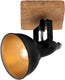 Briloner wood style - wandlamp - spot draaibaar - e14 - materiaal: hout en metaal - kleur: zwart en goud