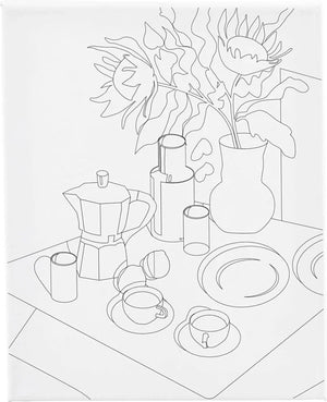 Creativ company schildercanvas met print ontbijttafel 24x30 cm