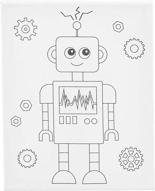 Creativ company schildercanvas met print robot, 24x30 cm