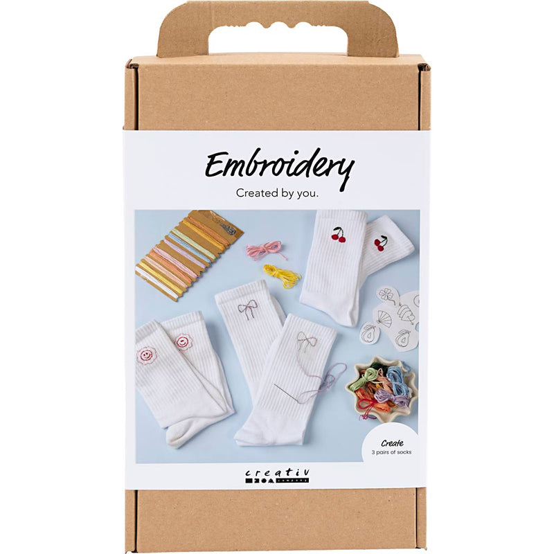 Afbeelding laden in galerijviewer, Creativ company hobbyset borduurwerk sokken wit
