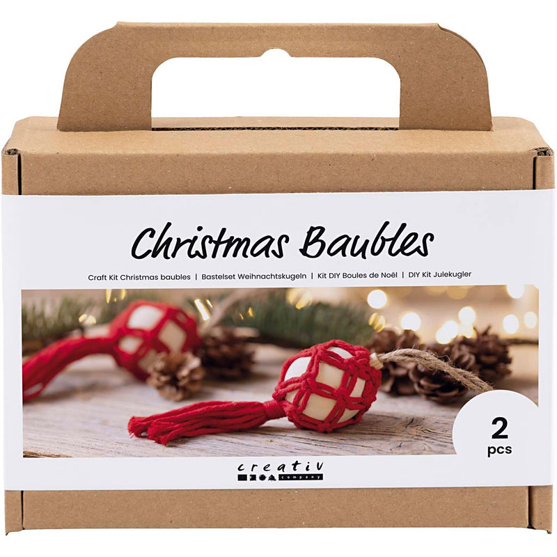 Afbeelding laden in galerijviewer, Https: www.cchobby.nl hobbyset-kerstballen-macrame-kerstrood-1-doos
