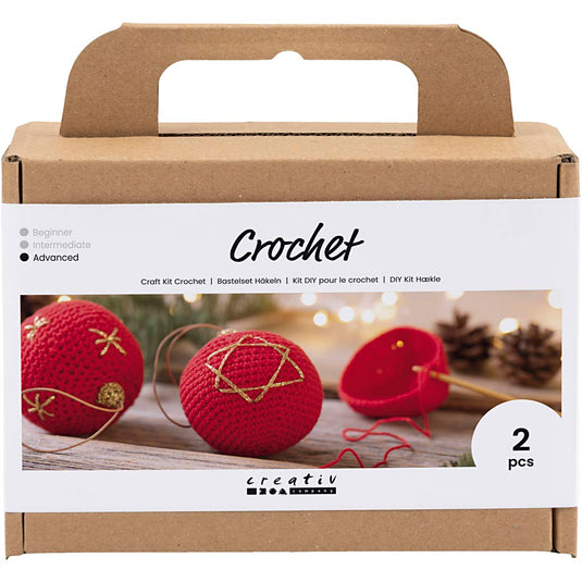 Creativ company hobbyset haken kerstbellen - rood