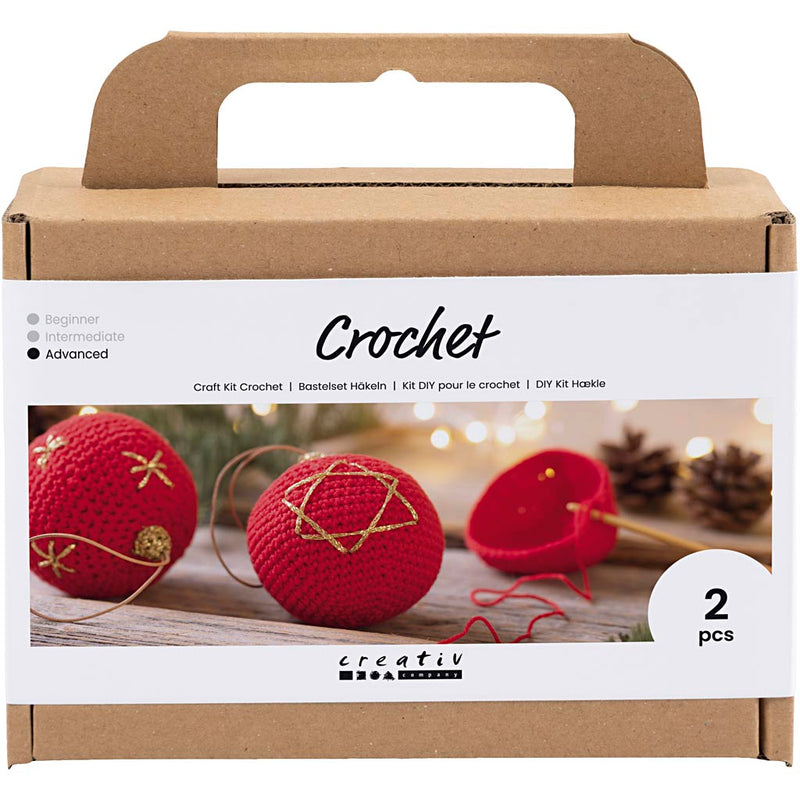 Afbeelding laden in galerijviewer, Creativ company hobbyset haken kerstbellen - rood
