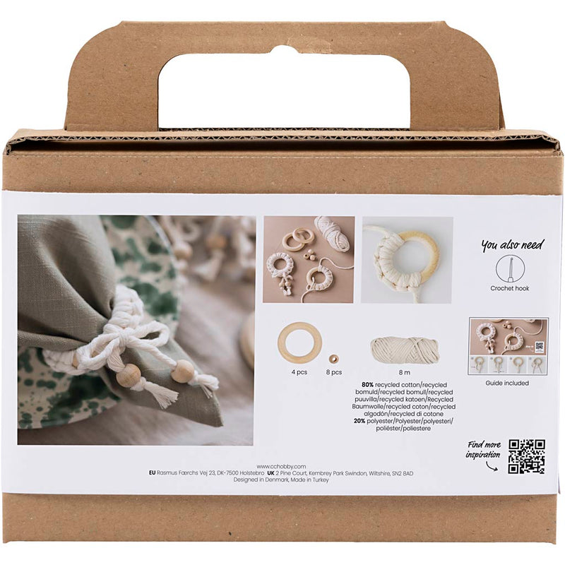 Afbeelding laden in galerijviewer, Https: www.cchobby.nl mini-hobbyset-macrame-servetring-off-white-1-doos
