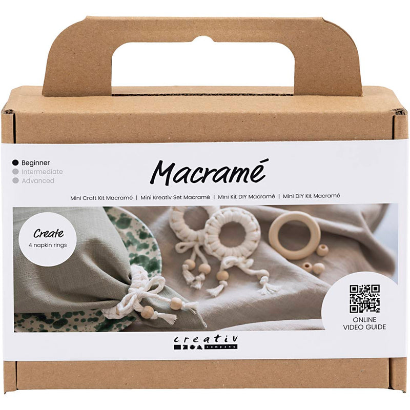 Afbeelding laden in galerijviewer, Https: www.cchobby.nl mini-hobbyset-macrame-servetring-off-white-1-doos

