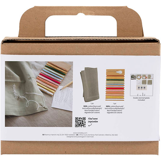 Creativ company mini hobbyset borduren servet dusty groen