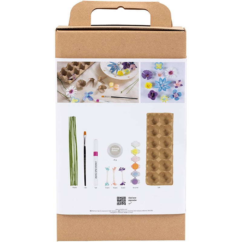 Afbeelding laden in galerijviewer, Creativ company hobbyset bloemen van eierdozen pastelkleuren
