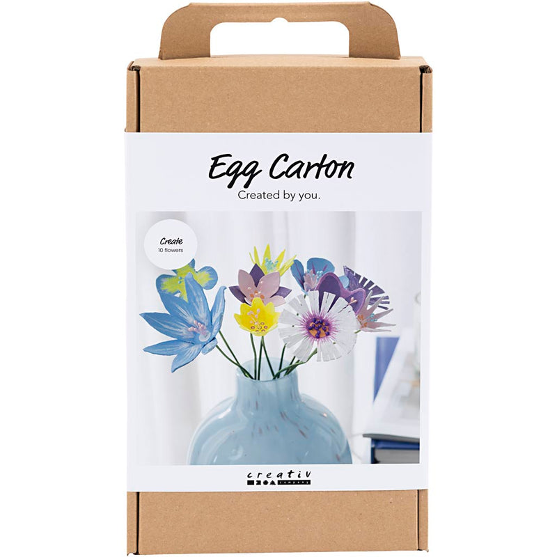 Afbeelding laden in galerijviewer, Creativ company hobbyset bloemen van eierdozen pastelkleuren
