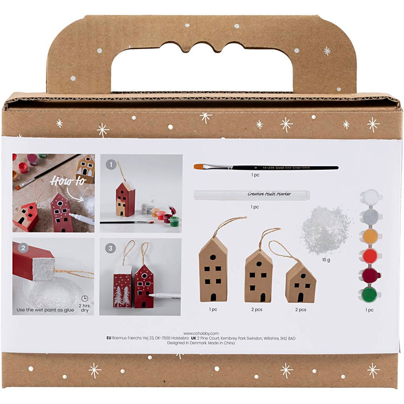 Afbeelding laden in galerijviewer, Creativ company mini hobbyset decoratie huizen kerst kleuren
