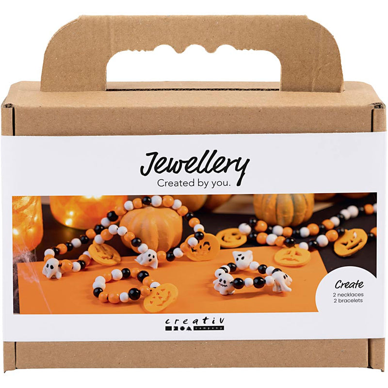 Afbeelding laden in galerijviewer, Creativ company https: www.cchobby.nl mini-hobbyset-sieraden-halsketting-en-armband-halloween-kleuren-1-doos
