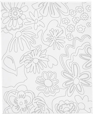 Creativ company schildercanvas met print bloemen 24x30 cm