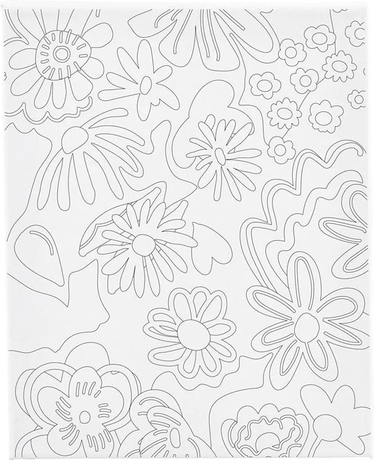 Creativ company schildercanvas met print bloemen 24x30 cm