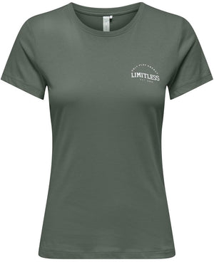 Only play cava life dames fitness t-shirt 15370927-laurel - kleur groen - maat xs