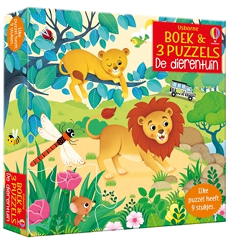 Afbeelding laden in galerijviewer, Boek met 3 puzzels, de dierentuin. 3+
