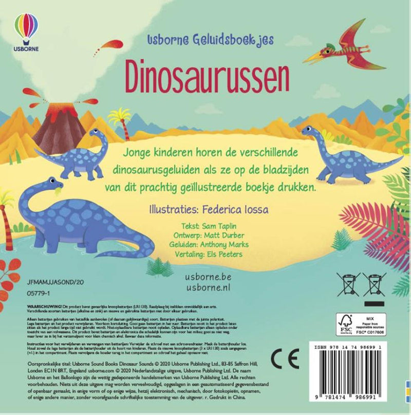 Afbeelding laden in galerijviewer, Wpg uitgevers geluidenboek: dinosaurussen. 1+

