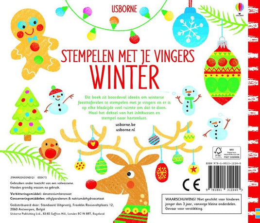 Winter. stempelen met je vingers. 4+