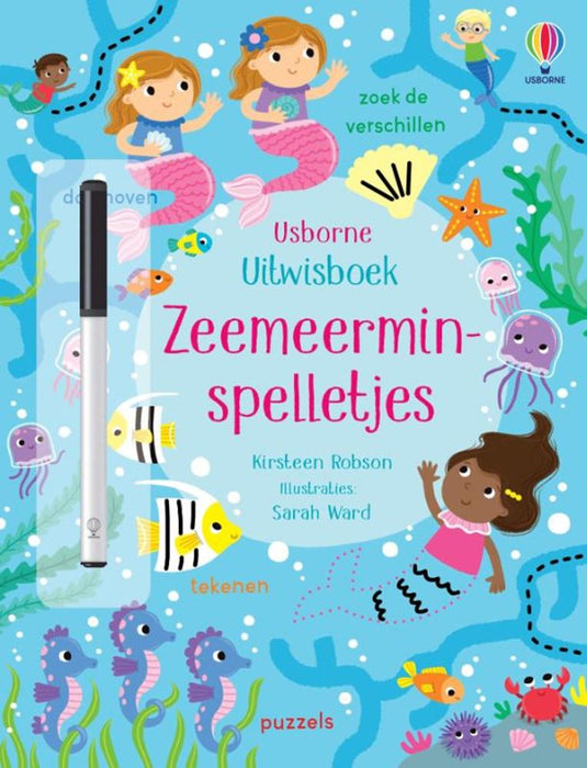 Zeemeerminspelletjes. uitwisboek. 5+