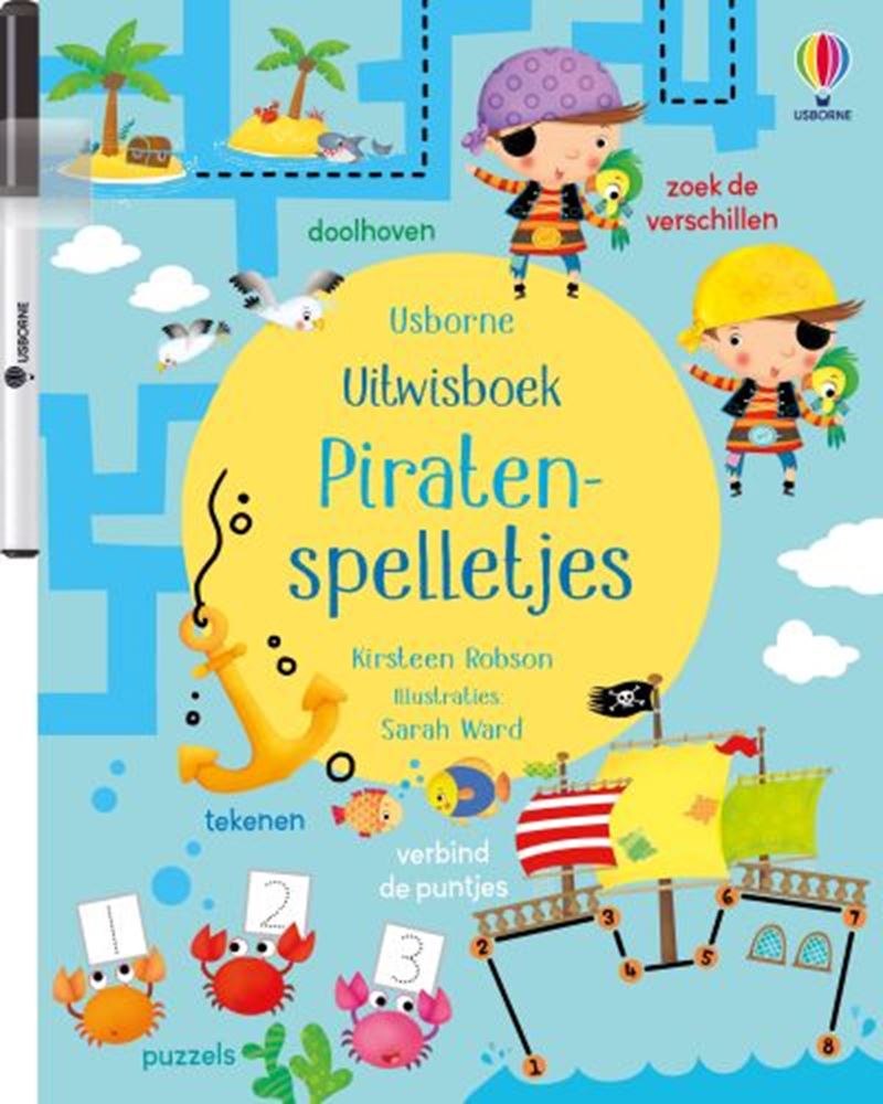 Afbeelding laden in galerijviewer, Uitwisboek piratenspelletjes 3+
