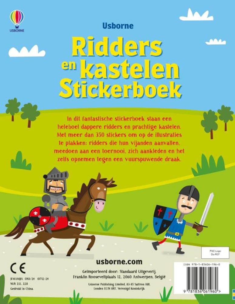 Afbeelding laden in galerijviewer, Stickerboek: ridders en kastelen. 4+
