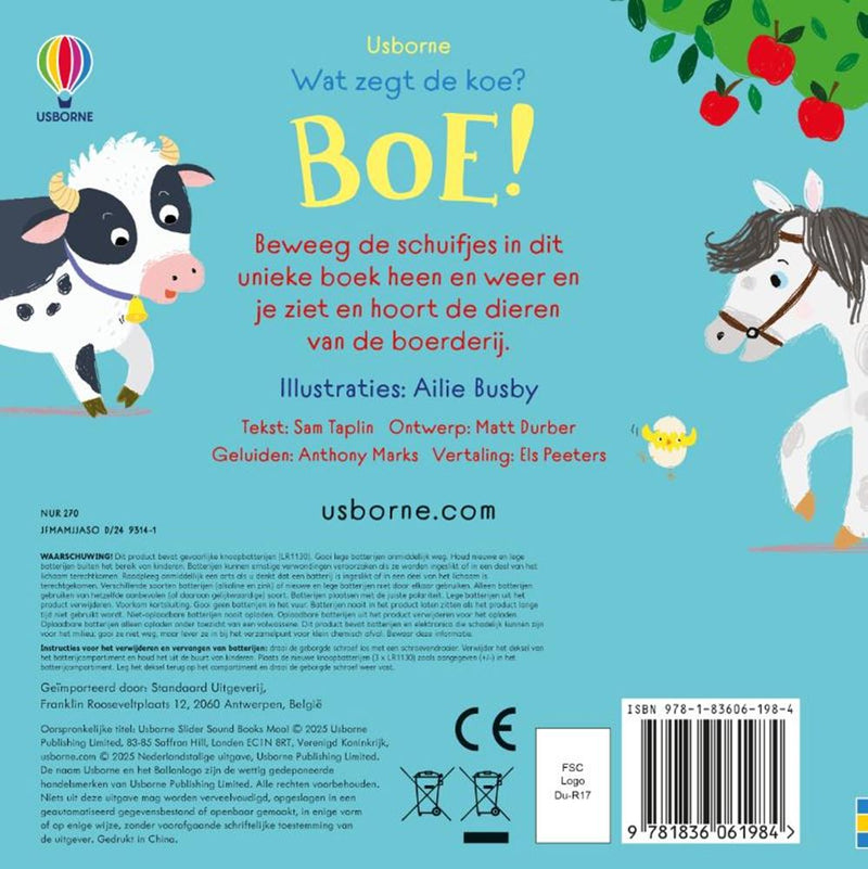Afbeelding laden in galerijviewer, Geluidenboek: wat zegt de koe? boe! 1+
