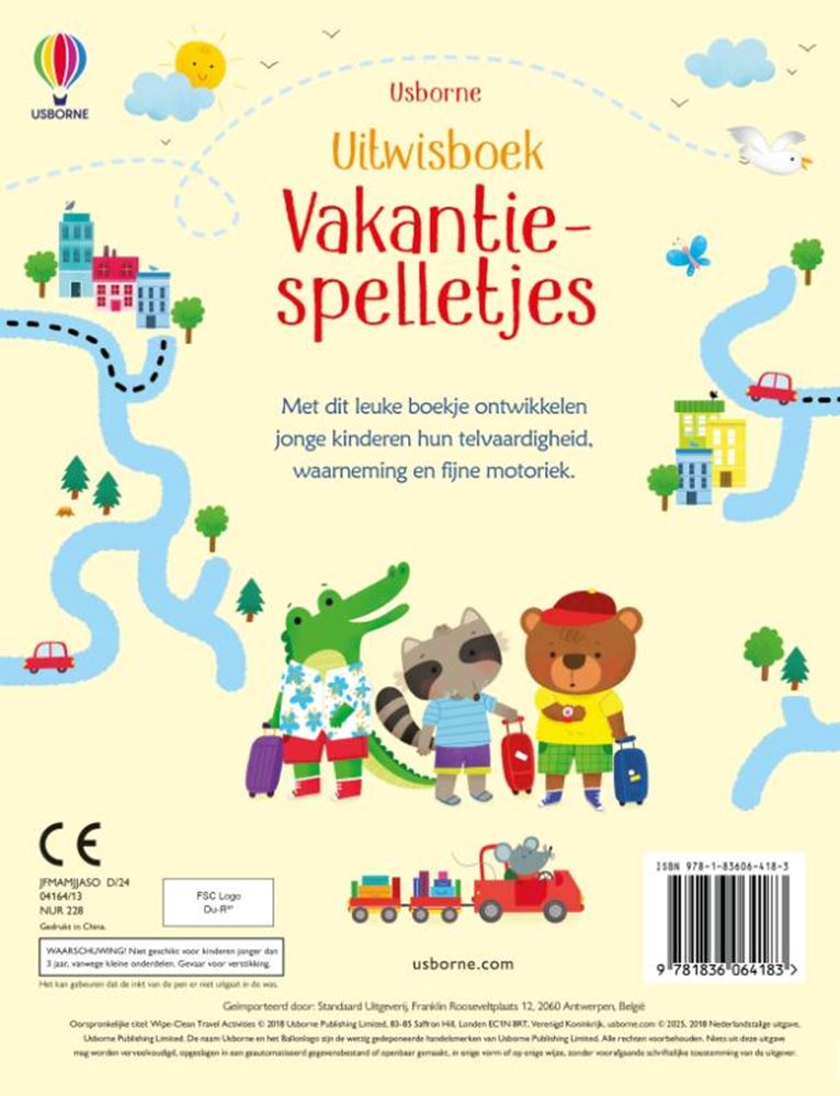 Afbeelding laden in galerijviewer, Uitwisboek: vakantiespelletjes. 3+

