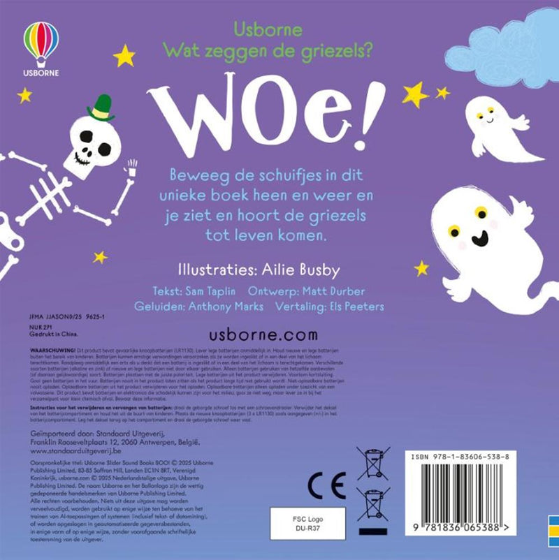 Afbeelding laden in galerijviewer, Kartonboek:wat zeggen de griezels? woe!
