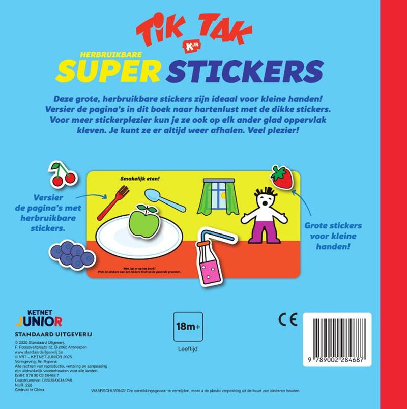 Afbeelding laden in galerijviewer, Kartonboek: tik tak: superstickers 1+
