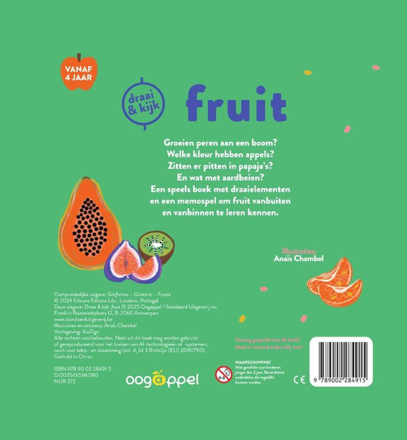 Afbeelding laden in galerijviewer, Kartonboek: draai en kijk fruit 4+
