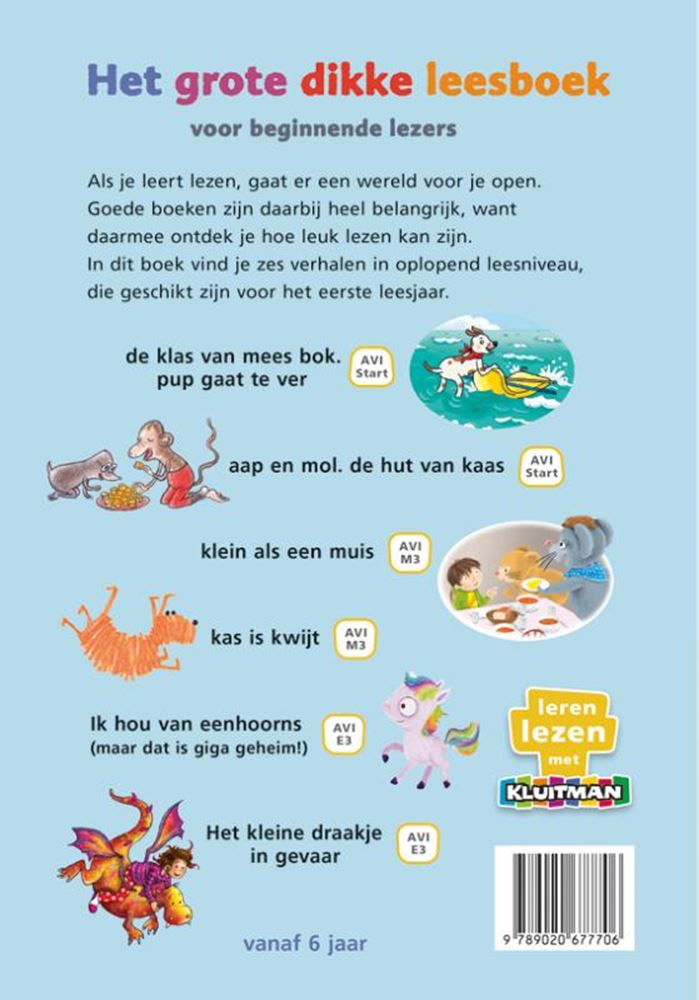 Afbeelding laden in galerijviewer, Uitgeverij kluitman het grote dikke leesboek voor beginnende lezers - avi-start, m3 en e3

