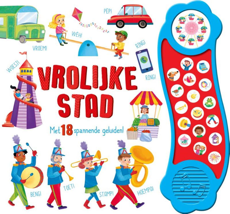 Afbeelding laden in galerijviewer, Rebo publishers geluidenboek: vrolijke stad. 3+

