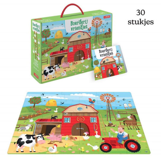 Rebo publishers boerderijvriendjes giga puzzel en boek.