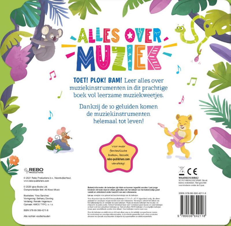 Afbeelding laden in galerijviewer, Rebo publishers geluidenboek: alles over muziek. 3+
