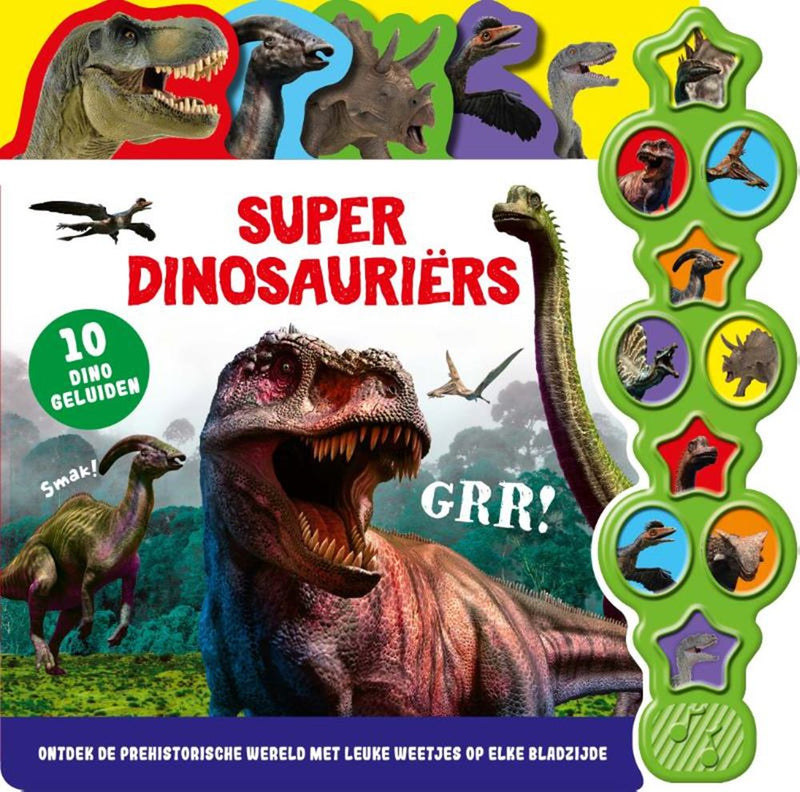 Afbeelding laden in galerijviewer, Geluidenboek: super dinosauriërs. 10 gel
