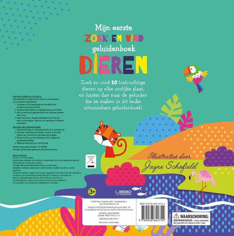 Afbeelding laden in galerijviewer, Rebo publishers geluidenboek dieren - zoek en vind
