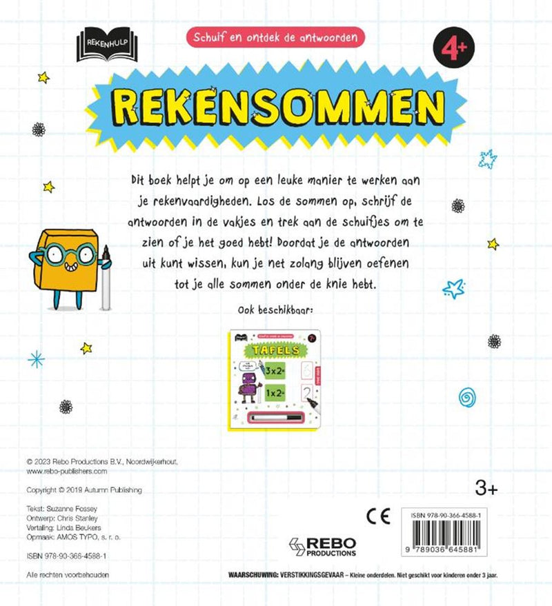 Afbeelding laden in galerijviewer, Rebo publishers schuif en ontdek: rekensommen 4+
