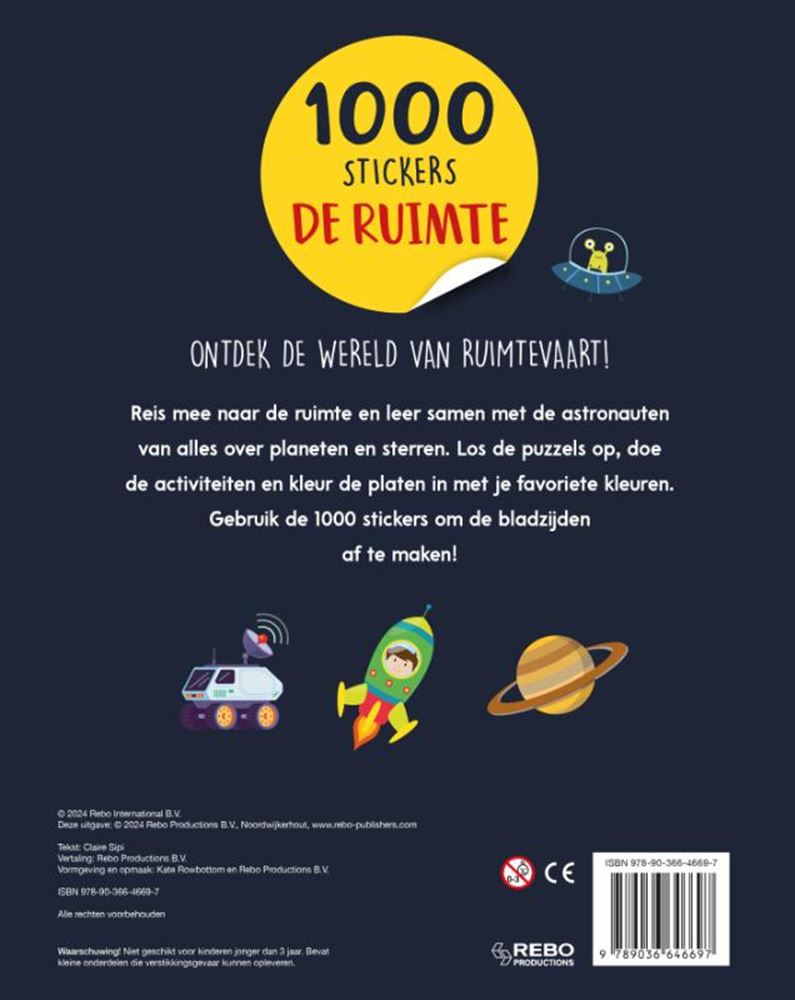 Afbeelding laden in galerijviewer, Stickerboek:de ruimte - 1000 stickers 3+
