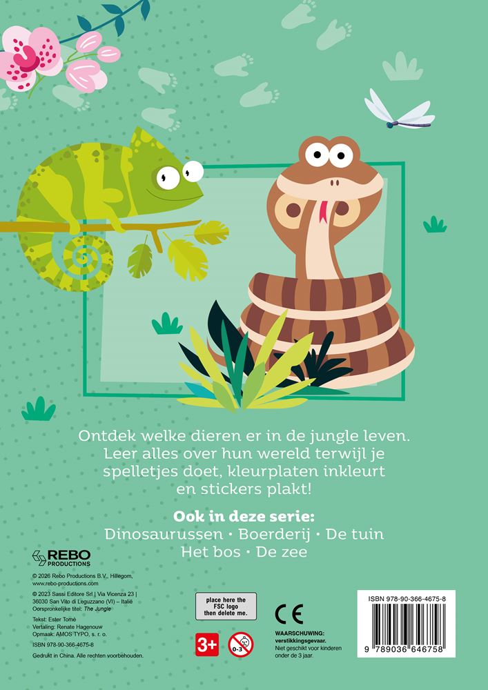 Afbeelding laden in galerijviewer, Stickerboek jungle - 60 stickers. 3+

