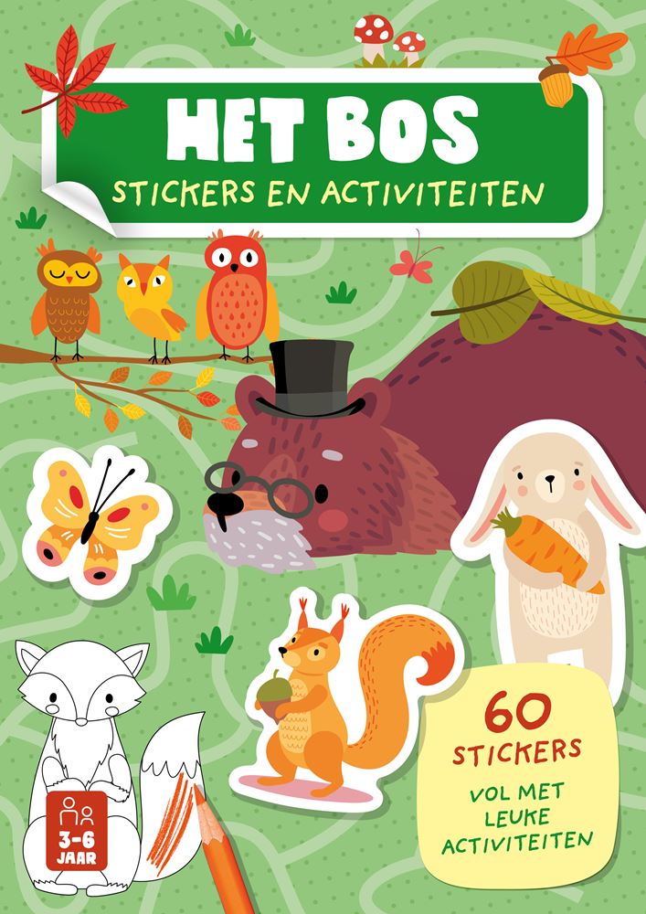 Afbeelding laden in galerijviewer, Stickerboek het bos - 60 stickers. 3+
