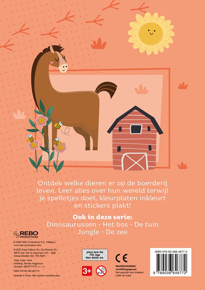 Afbeelding laden in galerijviewer, Stickerboek boerderij - 60 stickers. 3+

