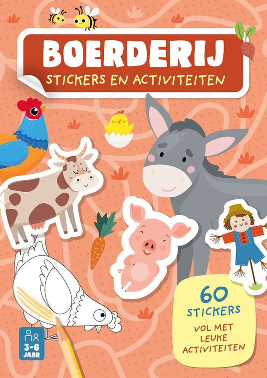 Stickerboek boerderij - 60 stickers. 3+