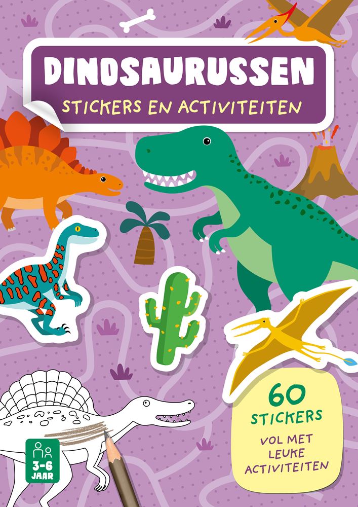 Afbeelding laden in galerijviewer, Stickerboek dinosaurus - 60 stickers. 3+
