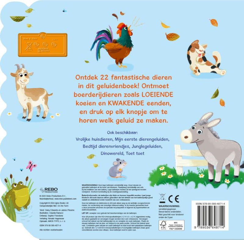 Afbeelding laden in galerijviewer, Op de boerderij - 22-geluidenboek 4+
